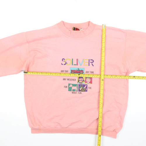 s.Oliver Womens Pink Graphic Pullover Sweatshirt Size M