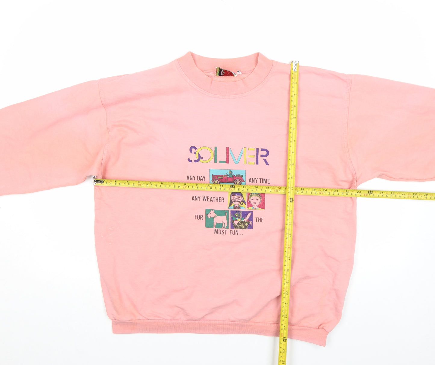 s.Oliver Womens Pink Graphic Pullover Sweatshirt Size M