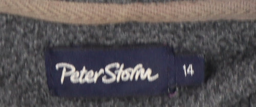 Peter Storm Women's Grey Full Zip Fleece Hoodie Size 14 Polyester Outdoor