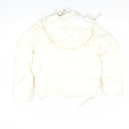 Levi's Women's Ivory Hooded Puffer Jacket Size S Quilted Winter Coat