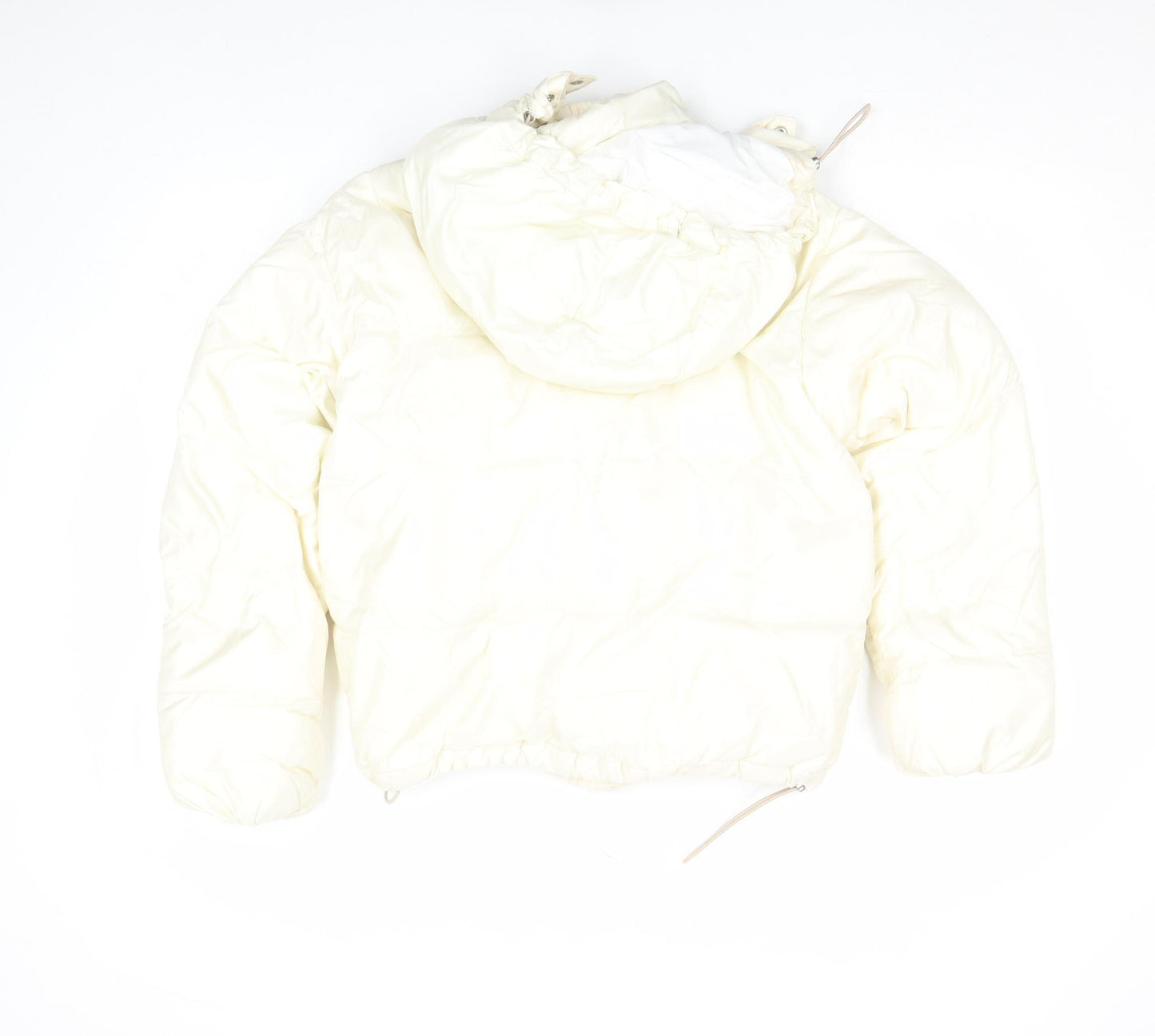 Levi's Women's Ivory Hooded Puffer Jacket Size S Quilted Winter Coat