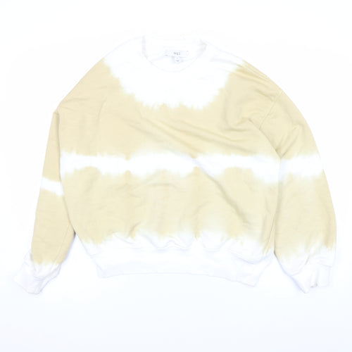 Marks and Spencer Men's Beige Tie Dye Sweatshirt Size S