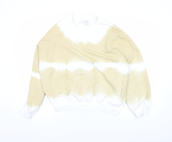 Marks and Spencer Men's Beige Tie Dye Sweatshirt Size S