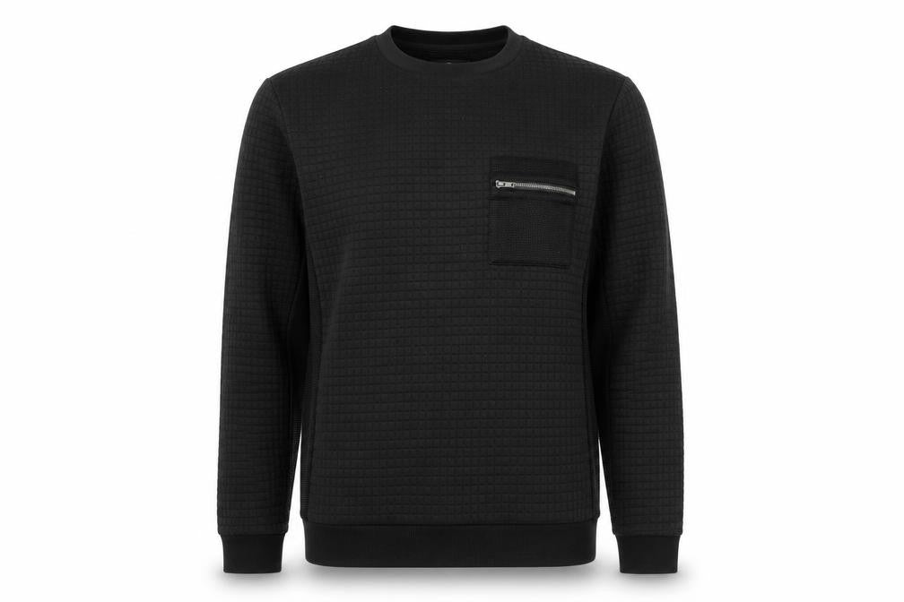 Front view of Casual Friday by Blend Men's Black Crew Neck Sweatshirt M Regular Fit