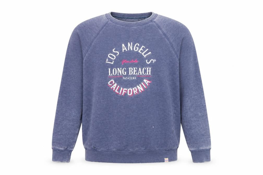 Front view of Next Men Blue Los Angeles California Graphic Sweatshirt L