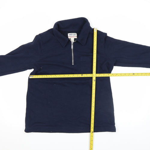Lands' End Women's Navy 1/2 Zip Serious Sweats Sweatshirt Size M