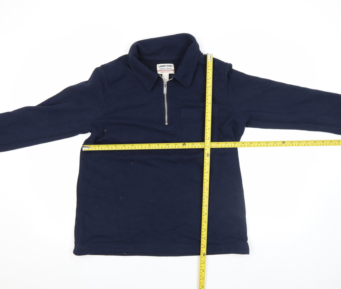 Lands' End Women's Navy 1/2 Zip Serious Sweats Sweatshirt Size M