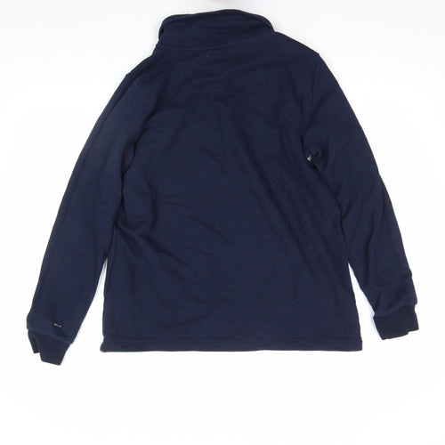 Lands' End Women's Navy 1/2 Zip Serious Sweats Sweatshirt Size M