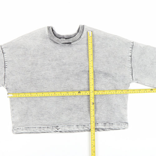 Primark Denim Co Women Grey Cropped Pullover Sweatshirt Size 6