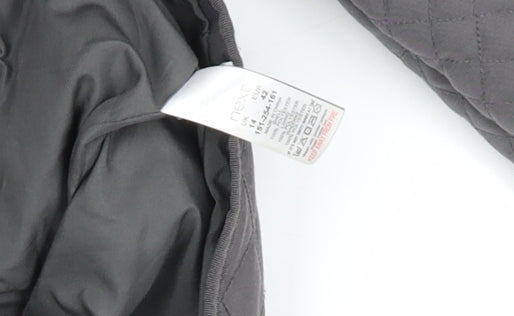 Next Women’s Grey Quilted Full Zip Mid-Length Jacket Size 14