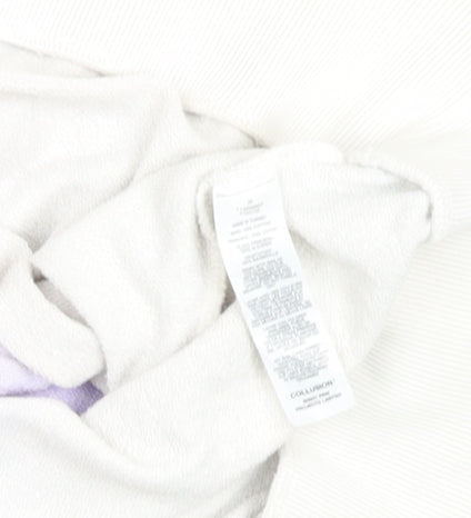 Collusion Women Purple White Ombre Sweatshirt Size S Cotton Crew Neck