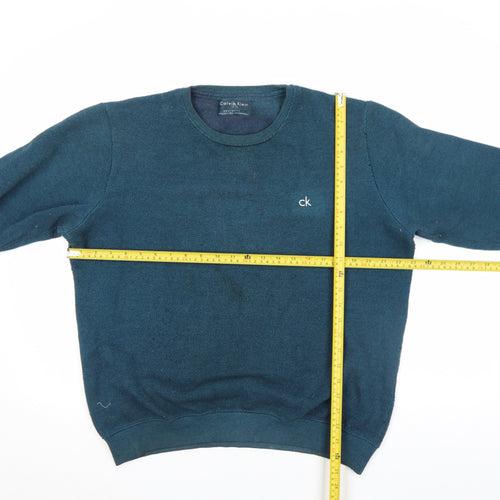 Calvin Klein Men's Blue Knit Crew Neck Sweatshirt L Regular