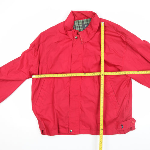 Tootal Men's Red Bomber Jacket L Classic Lined Full Zip Cotton Blend
