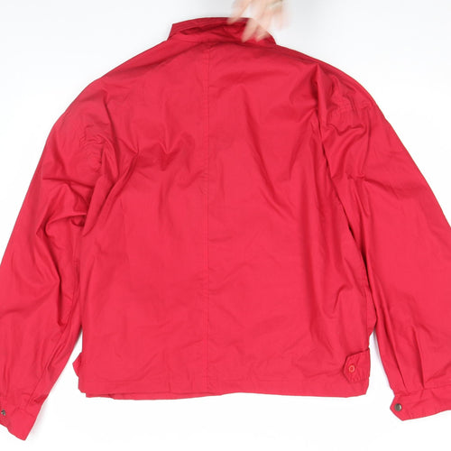 Tootal Men's Red Bomber Jacket L Classic Lined Full Zip Cotton Blend