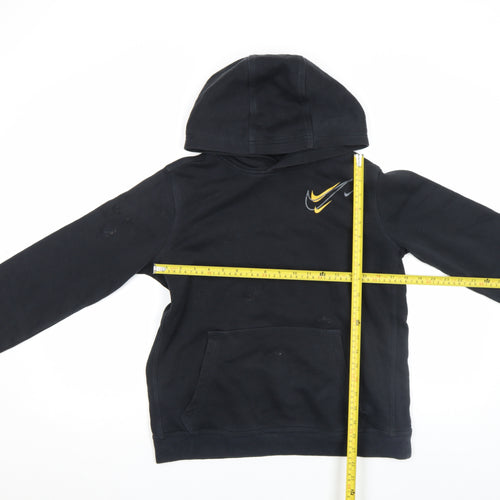 Nike Boys Black Pullover Hoodie 15-16 Years Fleece Logo Sportswear