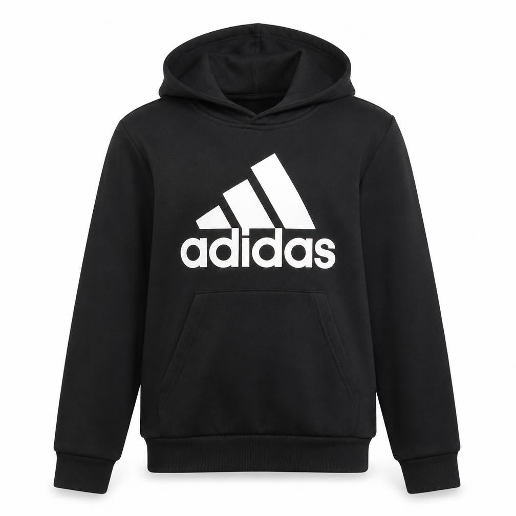 adidas Boys Black Pullover Hoodie 13-14 Years Regular Fit Graphic Logo Top