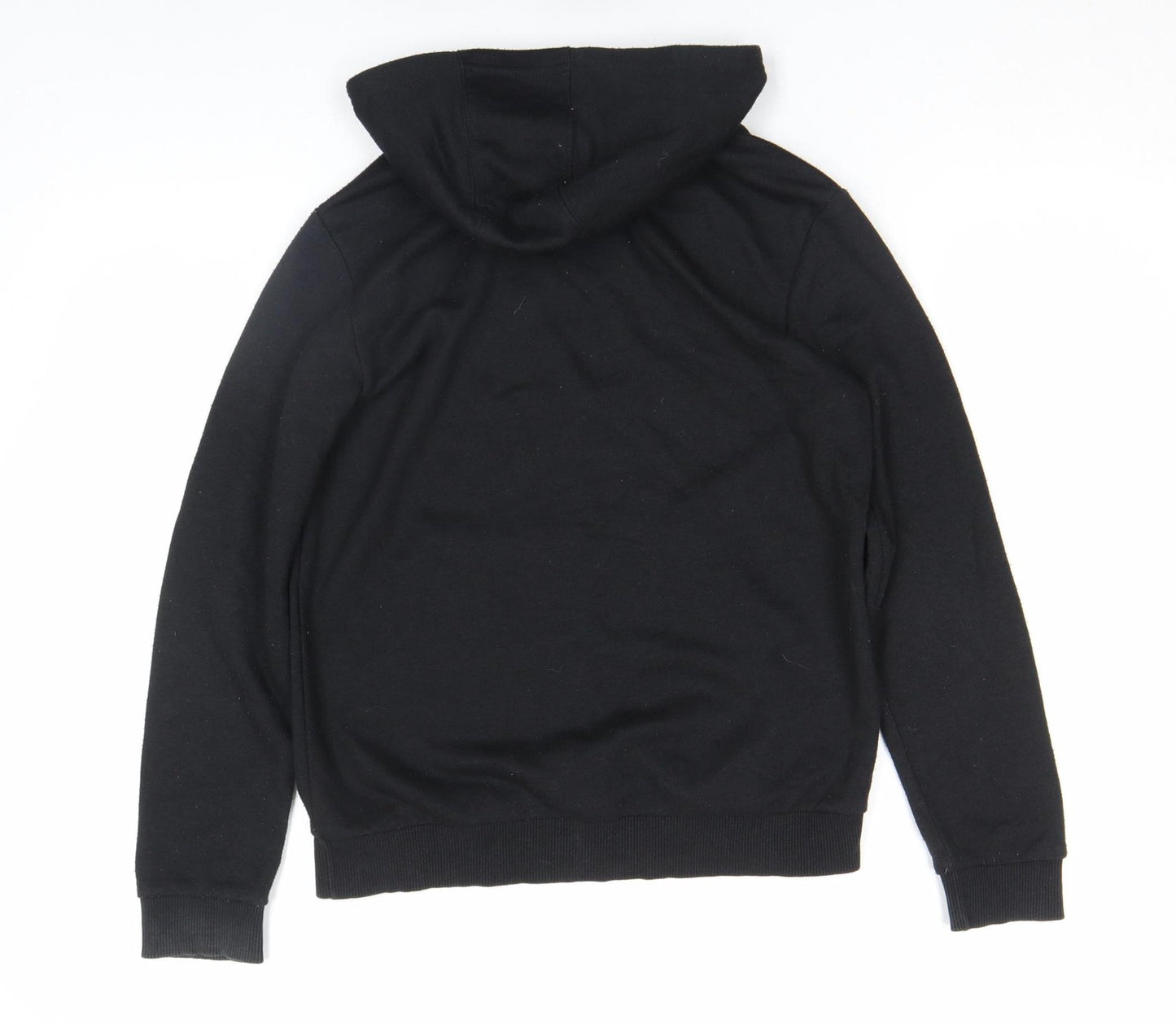 adidas Boys Black Pullover Hoodie 13-14 Years Regular Fit Graphic Logo Top