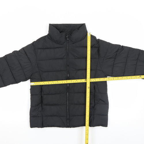 MNG Women Black S Quilted Puffer Jacket Lightweight Zip Up
