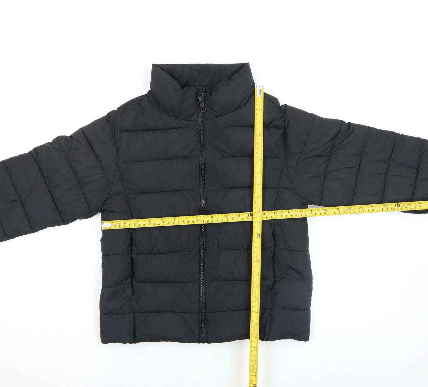 MNG Women Black S Quilted Puffer Jacket Lightweight Zip Up