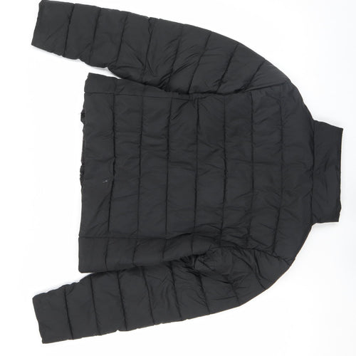 MNG Women Black S Quilted Puffer Jacket Lightweight Zip Up