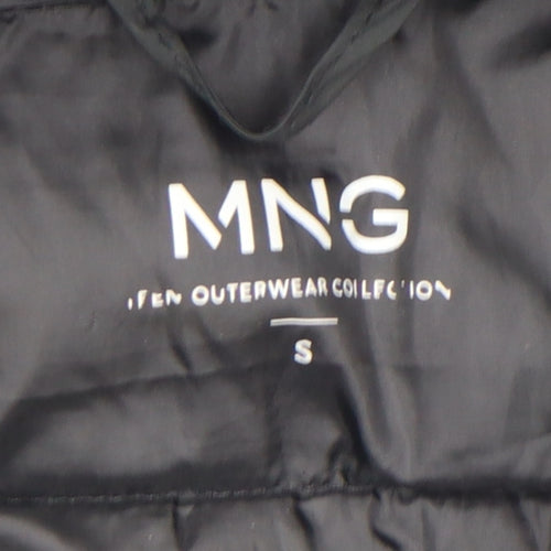 MNG Women Black S Quilted Puffer Jacket Lightweight Zip Up