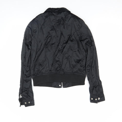 Refrigue Girls Black Polyamide Bomber Jacket M Water Resistant Lined