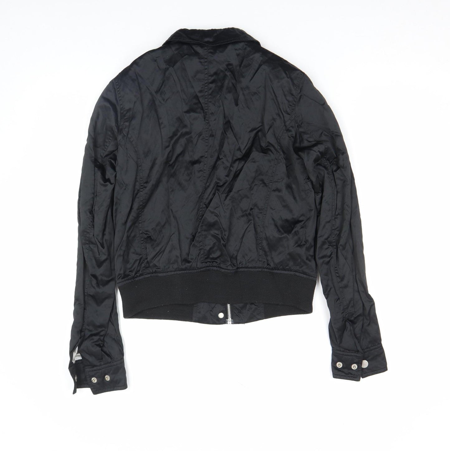 Refrigue Girls Black Polyamide Bomber Jacket M Water Resistant Lined