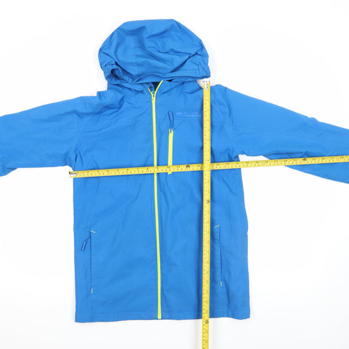 Mountain Warehouse Girls Blue Waterproof Hooded Rain Jacket 13 Years