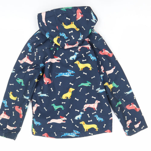 Mountain Warehouse Girls Blue Dog Print Softshell Hooded Jacket 5-6 Yrs