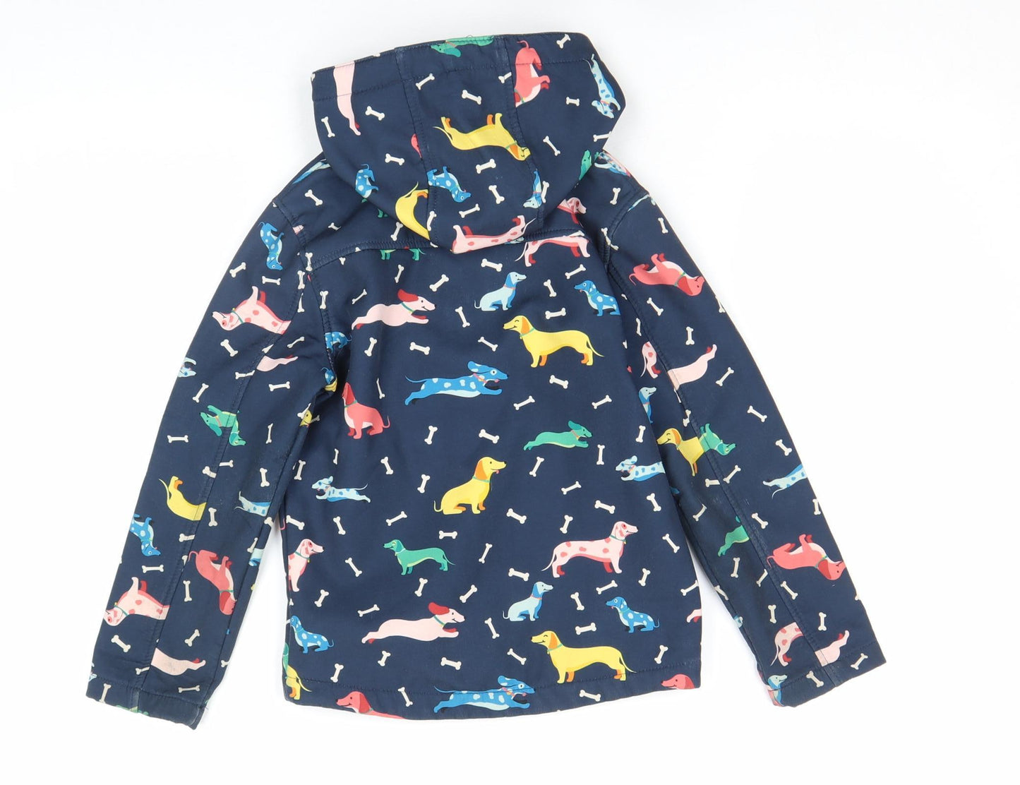 Mountain Warehouse Girls Blue Dog Print Softshell Hooded Jacket 5-6 Yrs