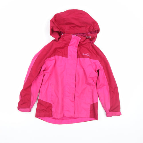 Peter Storm Girls Pink Waterproof Hooded Rain Jacket 5-6 Years