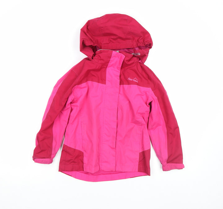 Peter Storm Girls Pink Waterproof Hooded Rain Jacket 5-6 Years
