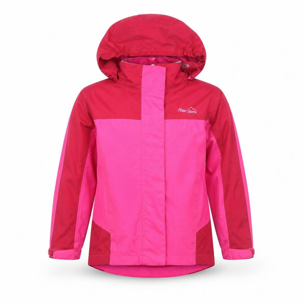 Peter Storm Girls Pink Waterproof Hooded Rain Jacket 5-6 Years