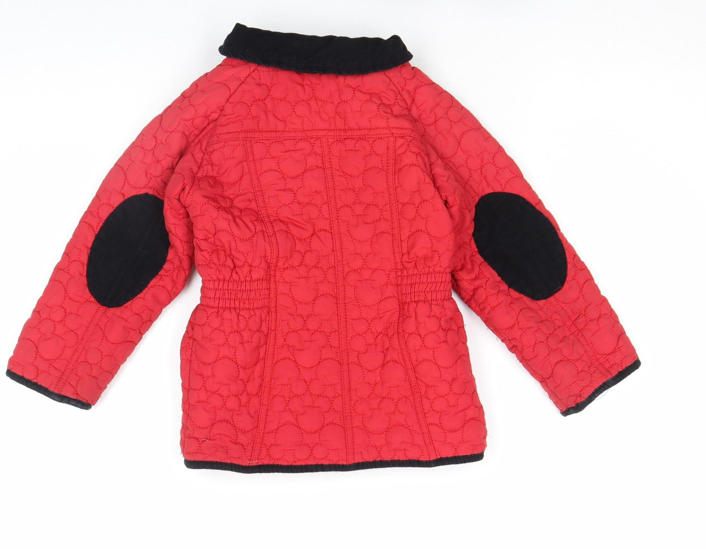 Disney Girls Red Minnie Mouse Quilted Jacket 4-5 Years Lined Winter Coat