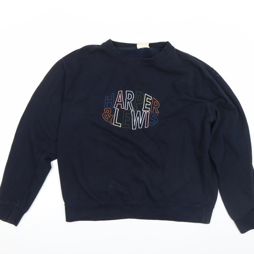 Harper & Lewis Women's Blue Cotton Crew Neck Sweatshirt L