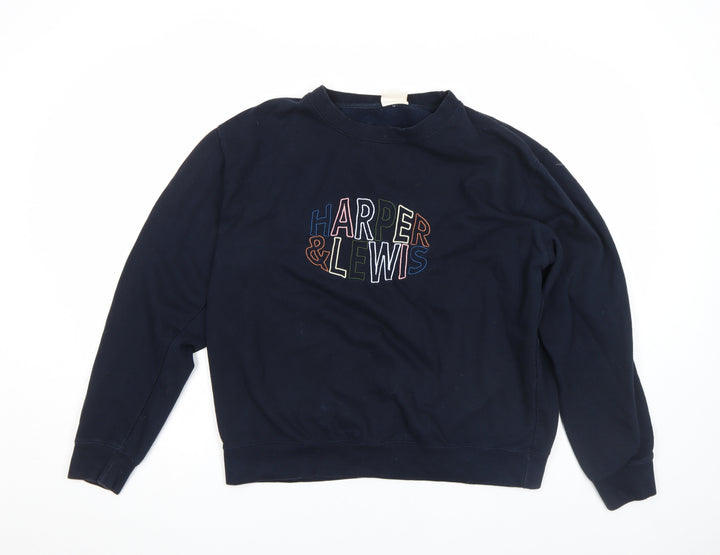 Harper & Lewis Women's Blue Cotton Crew Neck Sweatshirt L