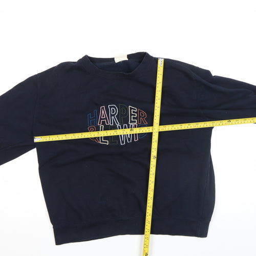 Harper & Lewis Women's Blue Cotton Crew Neck Sweatshirt L