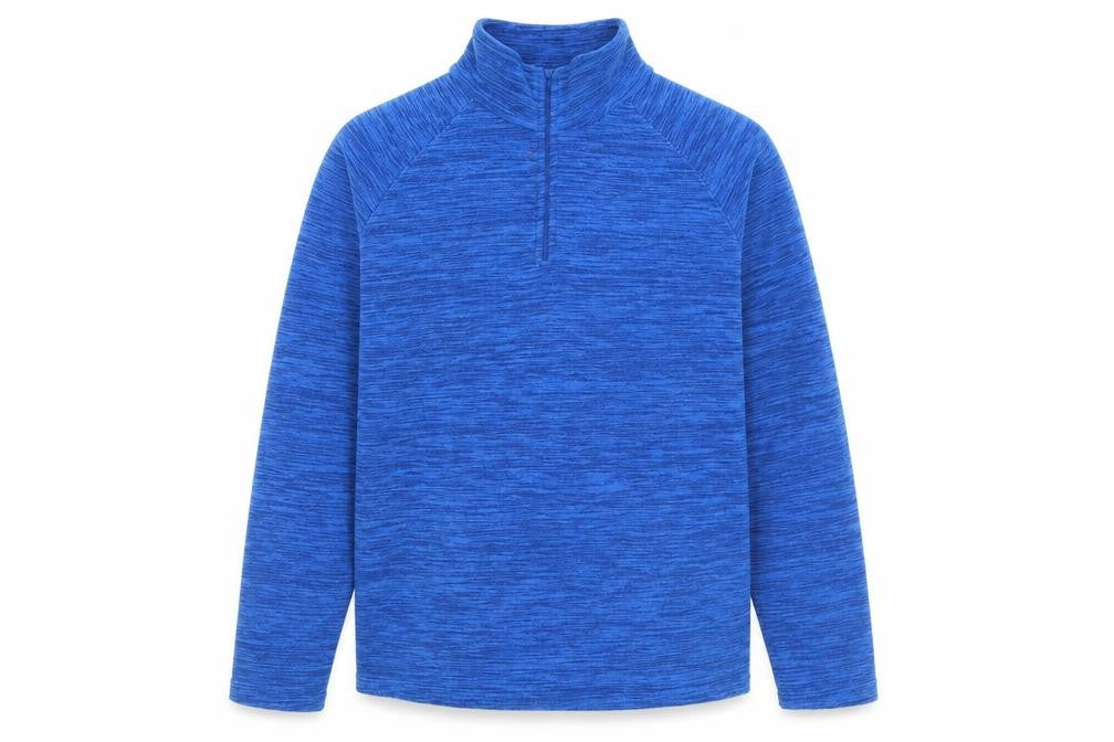 Front view of Mountain Warehouse Men's Blue 1/2 Zip Fleece Sweatshirt, size S
