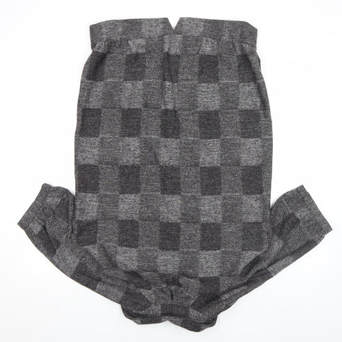 Oli Fusion by PPQ Women's Grey Check Short Sleeve Waistcoat UK 10