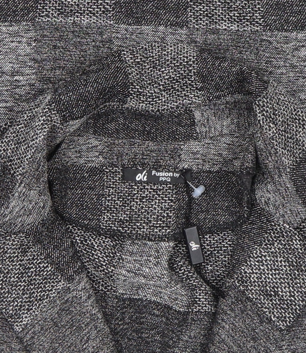 Oli Fusion by PPQ Women's Grey Check Short Sleeve Waistcoat UK 10