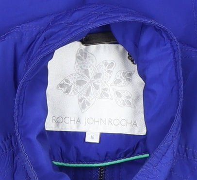Rocha John Rocha Women's Blue Quilted Mid-Length Jacket Size 10