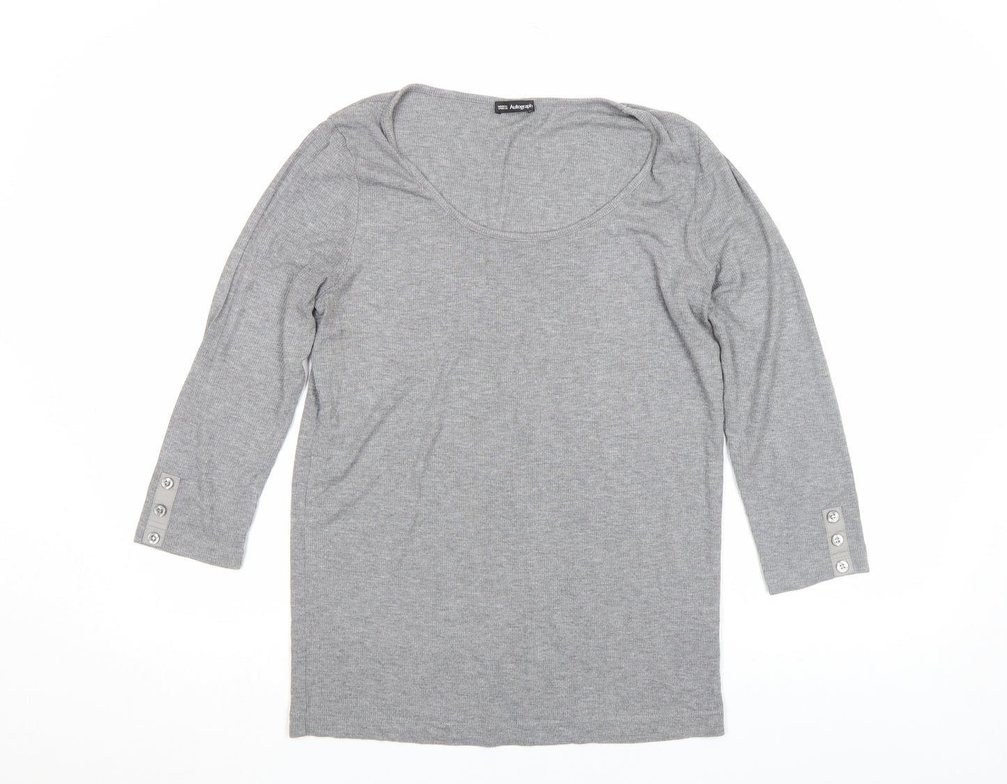 Marks and Spencer Women’s Grey 3/4 Sleeve Stretch Top Size S
