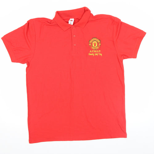 Fruit of the Loom Men's Red XL Charity Golf Polo Shirt