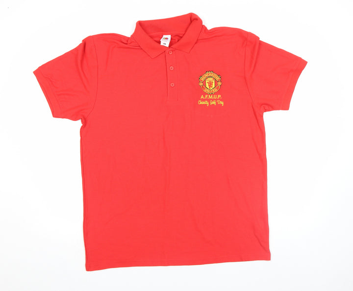 Fruit of the Loom Men's Red XL Charity Golf Polo Shirt