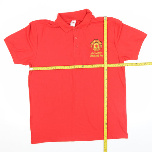 Fruit of the Loom Men's Red XL Charity Golf Polo Shirt