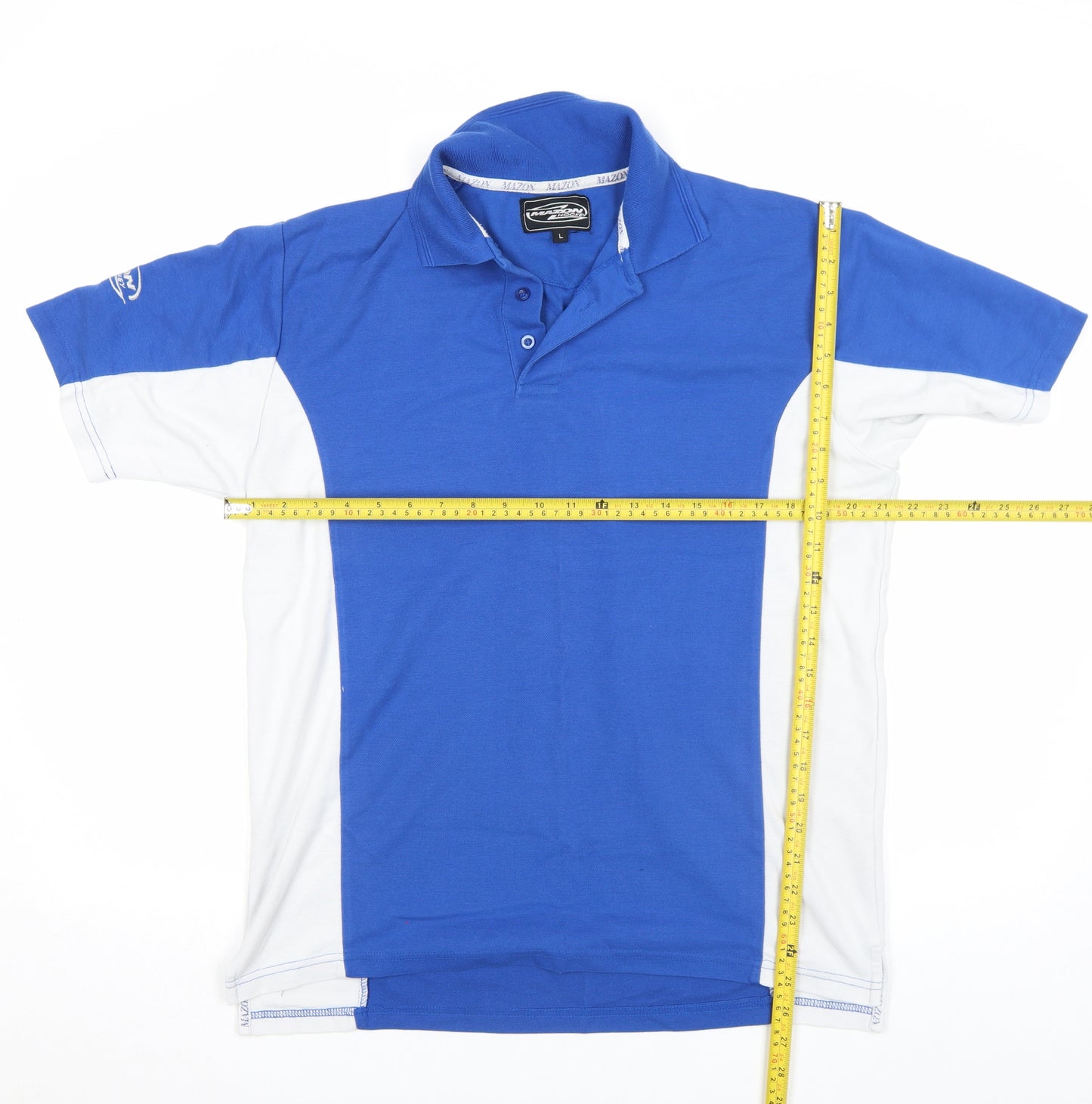Mazon Men’s Blue Colourblock Sports Polo Shirt Size L