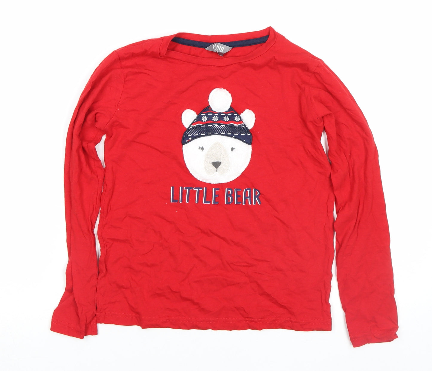 Fluid Girls Red Little Bear Long Sleeve Cotton T-Shirt 9-10 Years