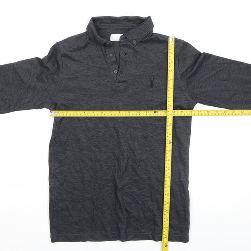 Next Girls Black Long Sleeve Polo Shirt Size 14 Years Cotton Blend