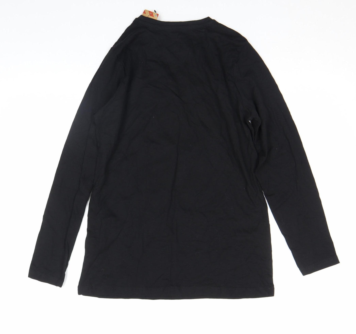 Primark Girls Black Christmas Santa Long Sleeve T-Shirt 12-13 Years