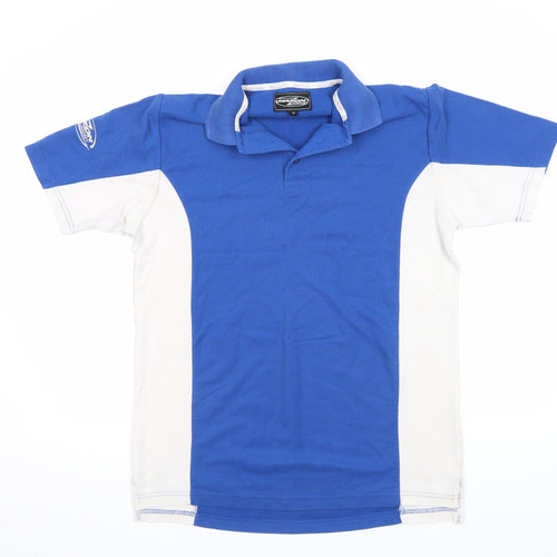 Mazon Men’s Blue & White Colourblock Hockey Polo Shirt Size M